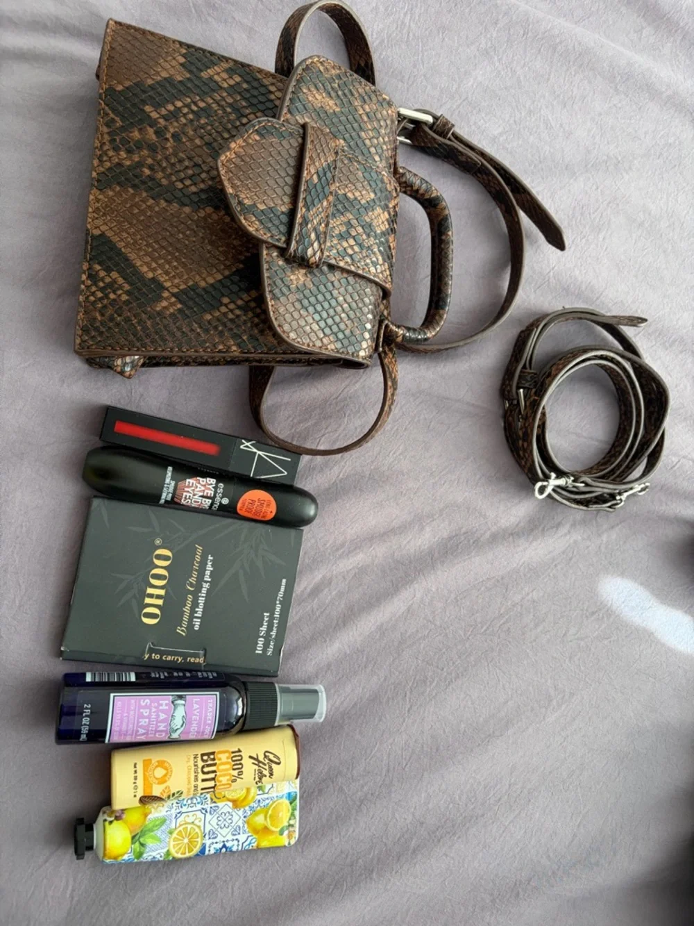 Zara Brown Snake-Print Mini Crossbody Belt Bag - Picture 7 of 8